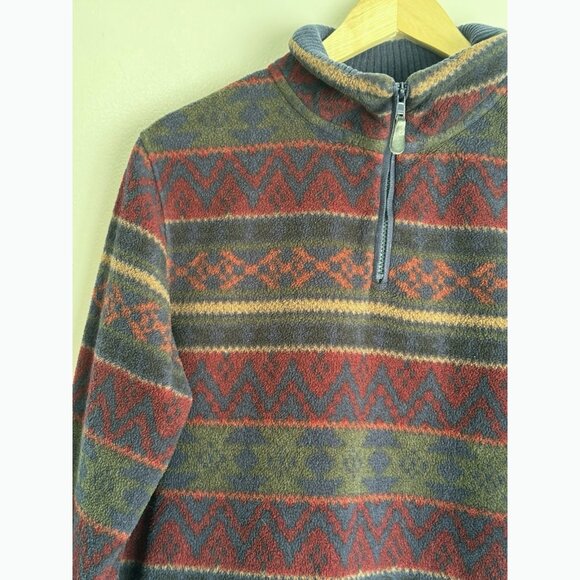 Vintage C&B Sport Southwest Print Fleece 1/4 Zip Jacket Size L Cabin Cozy 90s - Picture 5 of 9
